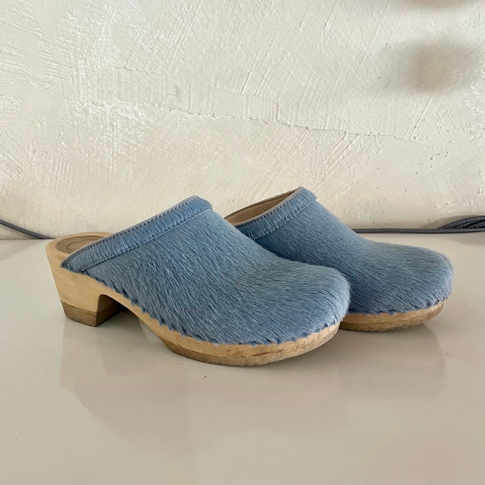No.6 Old School Clog in Light Blue Pony Hair, 38